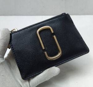 Marc Jacobs Black Leather ID window Credit Card Coin Wallet